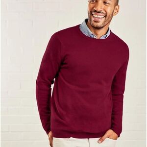 Ponte Vecchio Sweater Large Merino Wool Burgundy